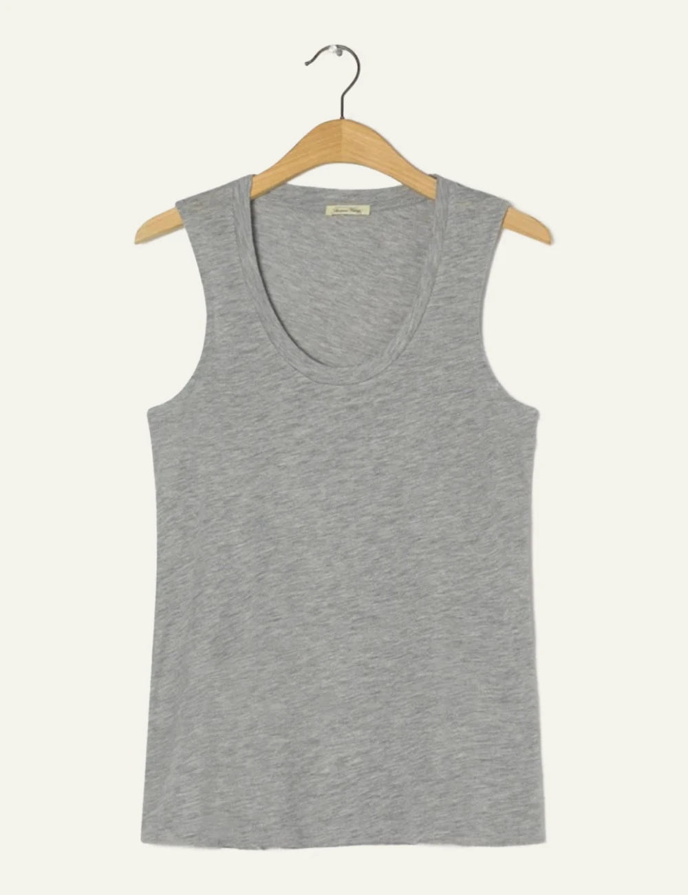 american vintage grey tank top scoop neck sleeveless front flat view
