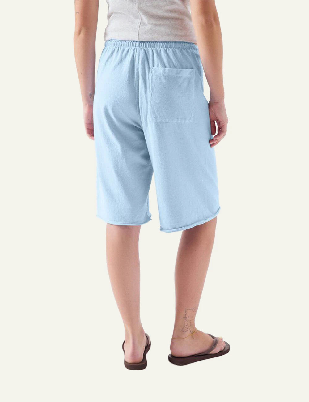 American Vintage Splash shorts light blue bermuda fleece loose fit drawstring back