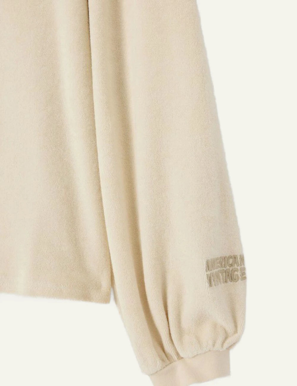 american vintage sweatshirt ecru long sleeve relaxed detail view