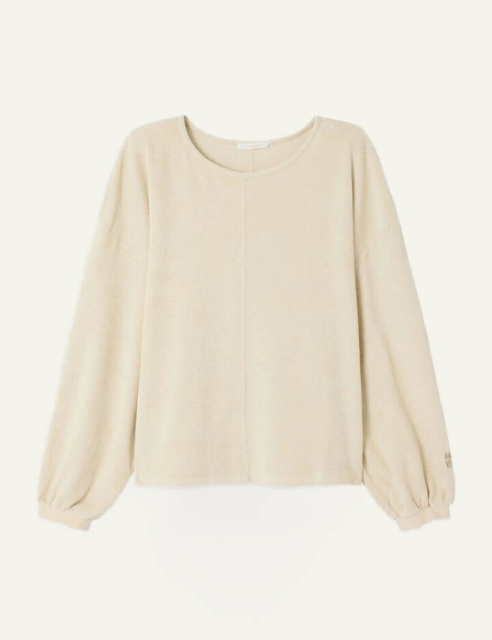 american vintage sweatshirt ecru long sleeve relaxed front flat_view