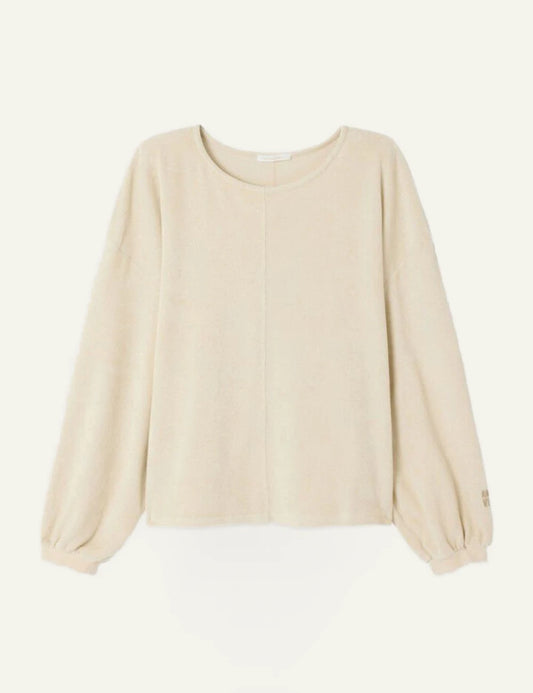 american vintage sweatshirt ecru long sleeve relaxed front flat_view