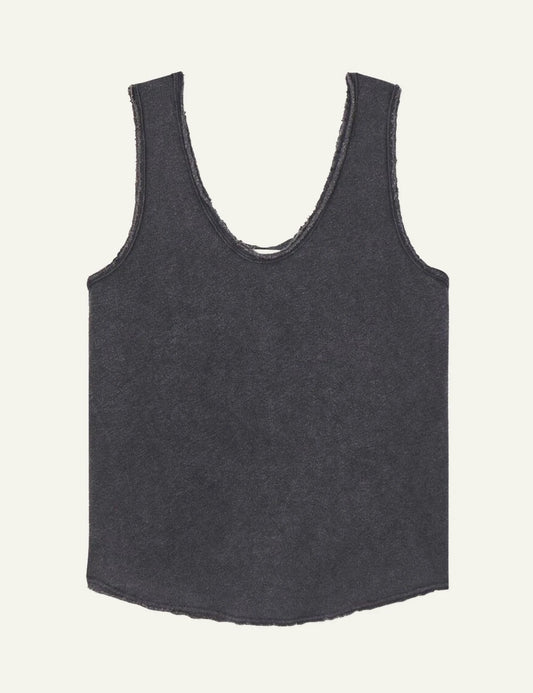American Vintage tank top dark charcoal sleeveless front flat view