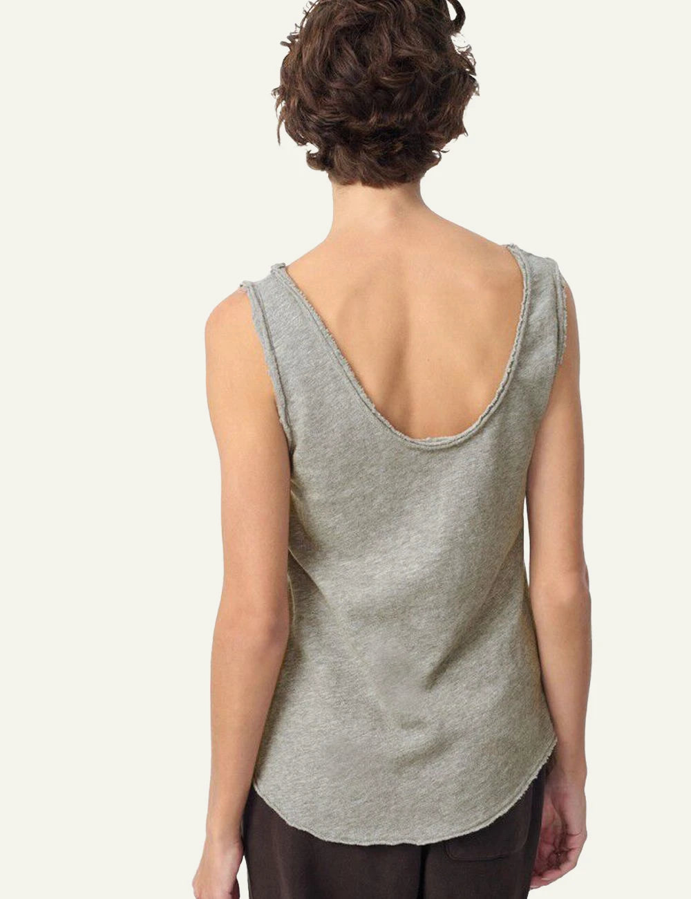 American Vintage tank top grey sleeveless back view
