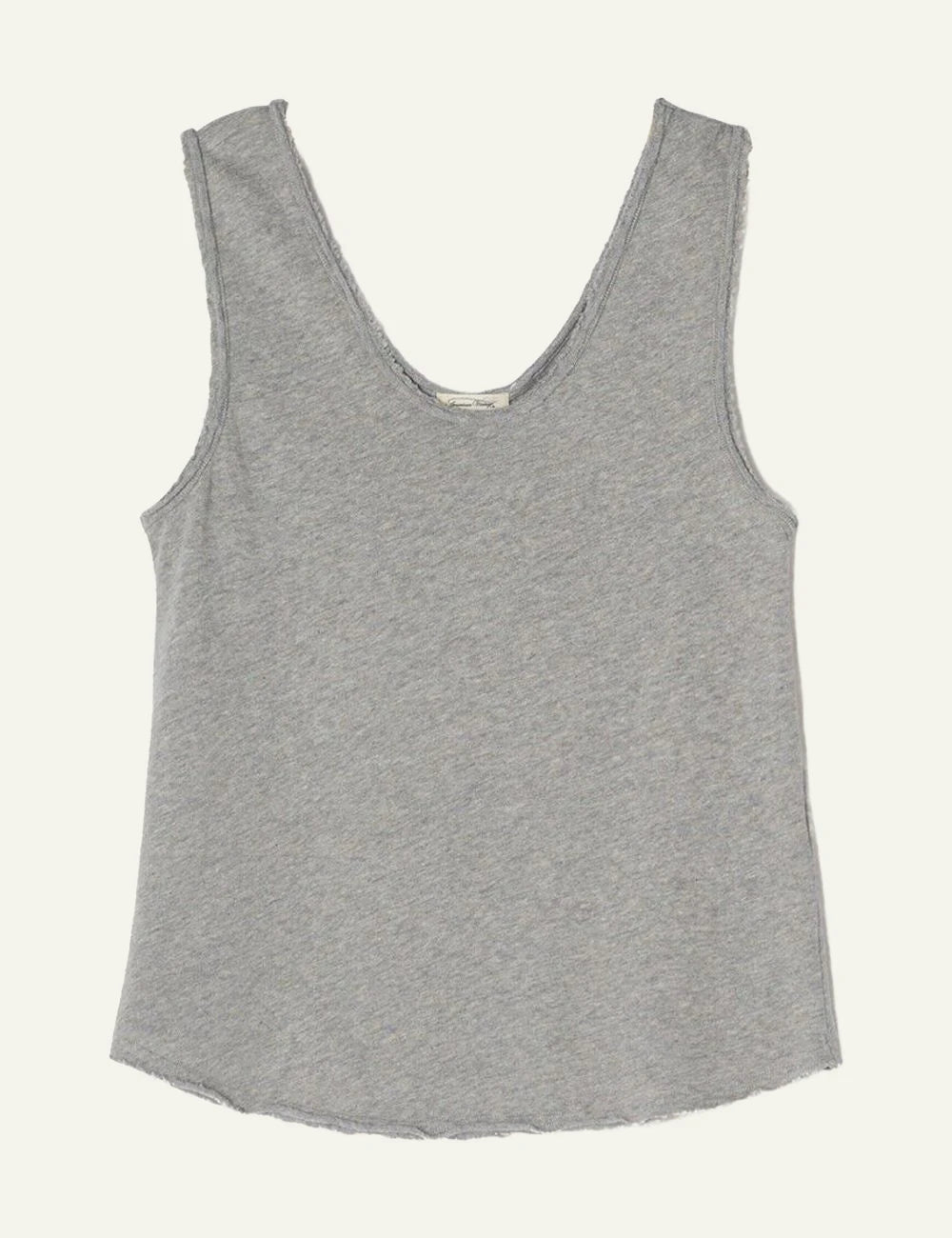 American Vintage tank top grey sleeveless front flat view