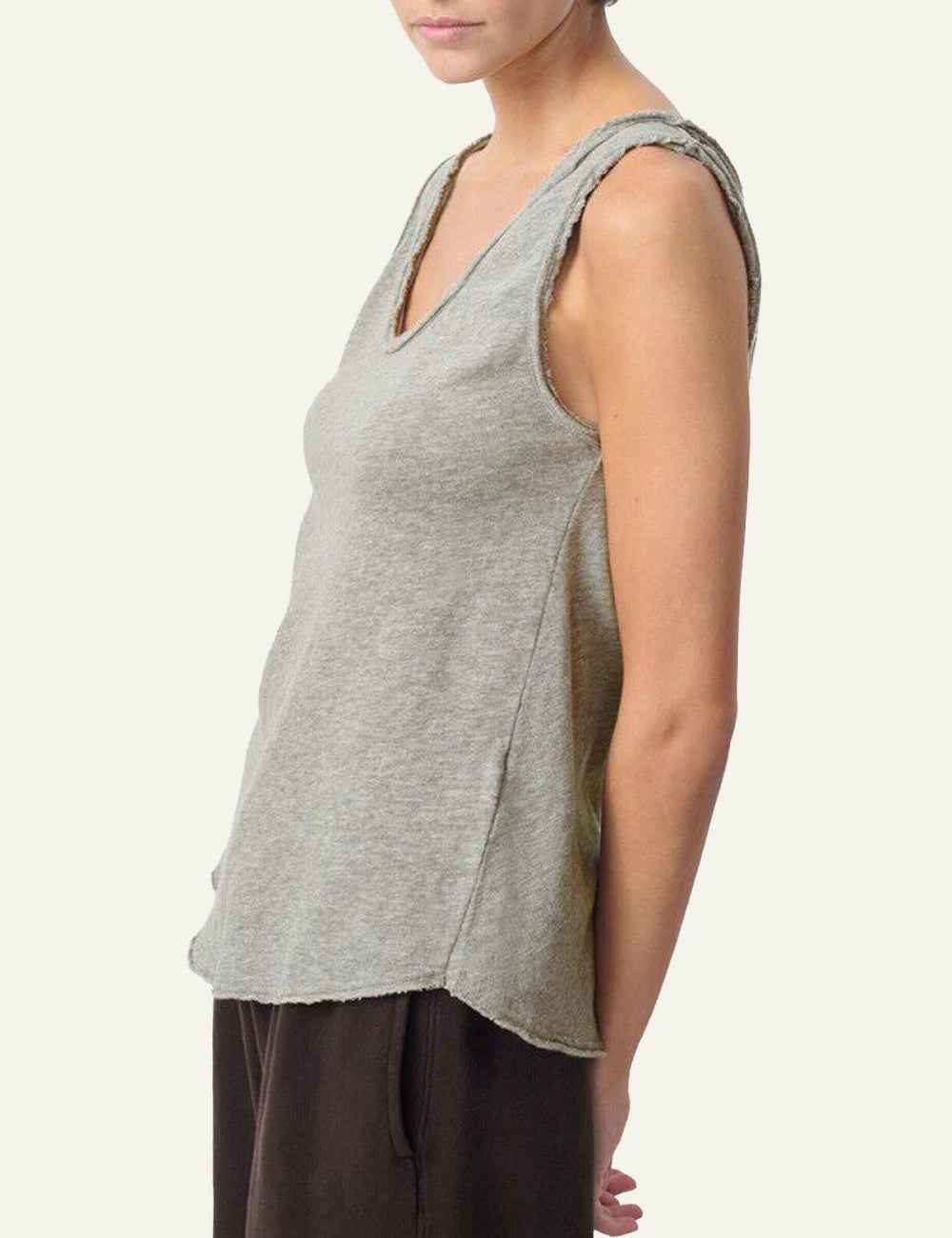 American Vintage tank top grey sleeveless side view