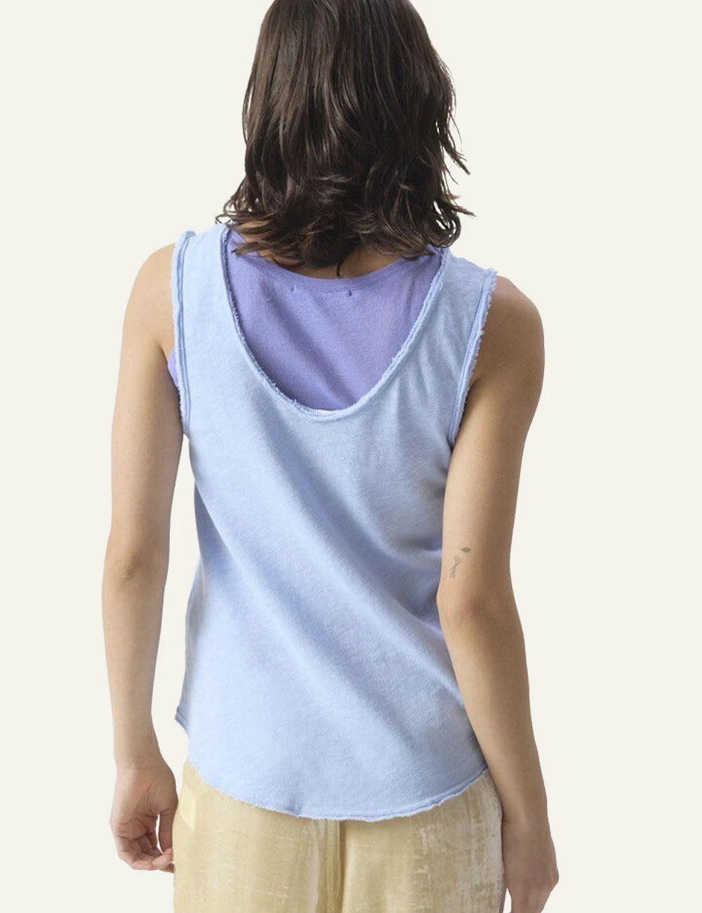 American Vintage tank top light blue sleeveless back view