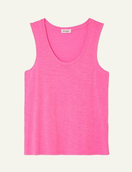 american vintage tank top pink scoop neck sleeveless front flat view