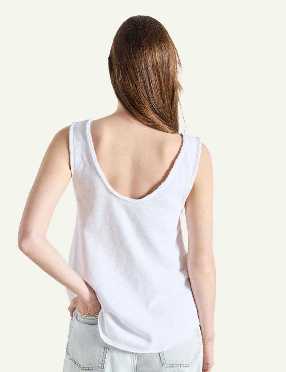 American Vintage tank top white sleeveless back view