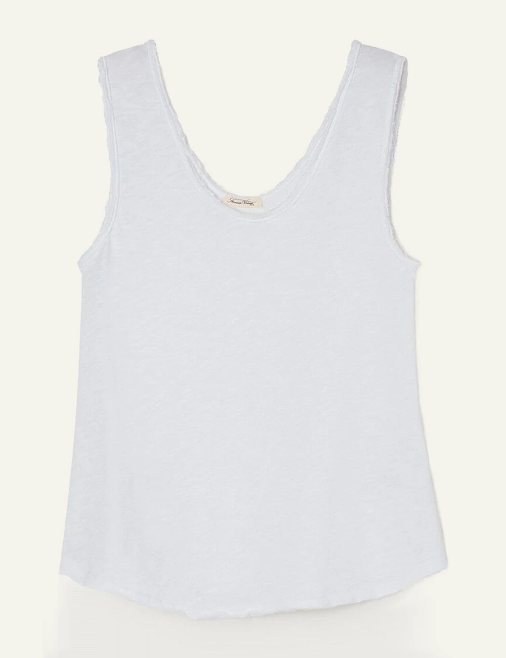 American Vintage tank top white sleeveless front flat view