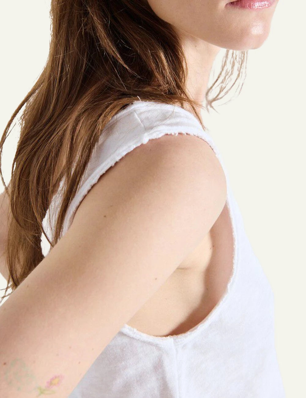 American Vintage tank top white sleeveless side view