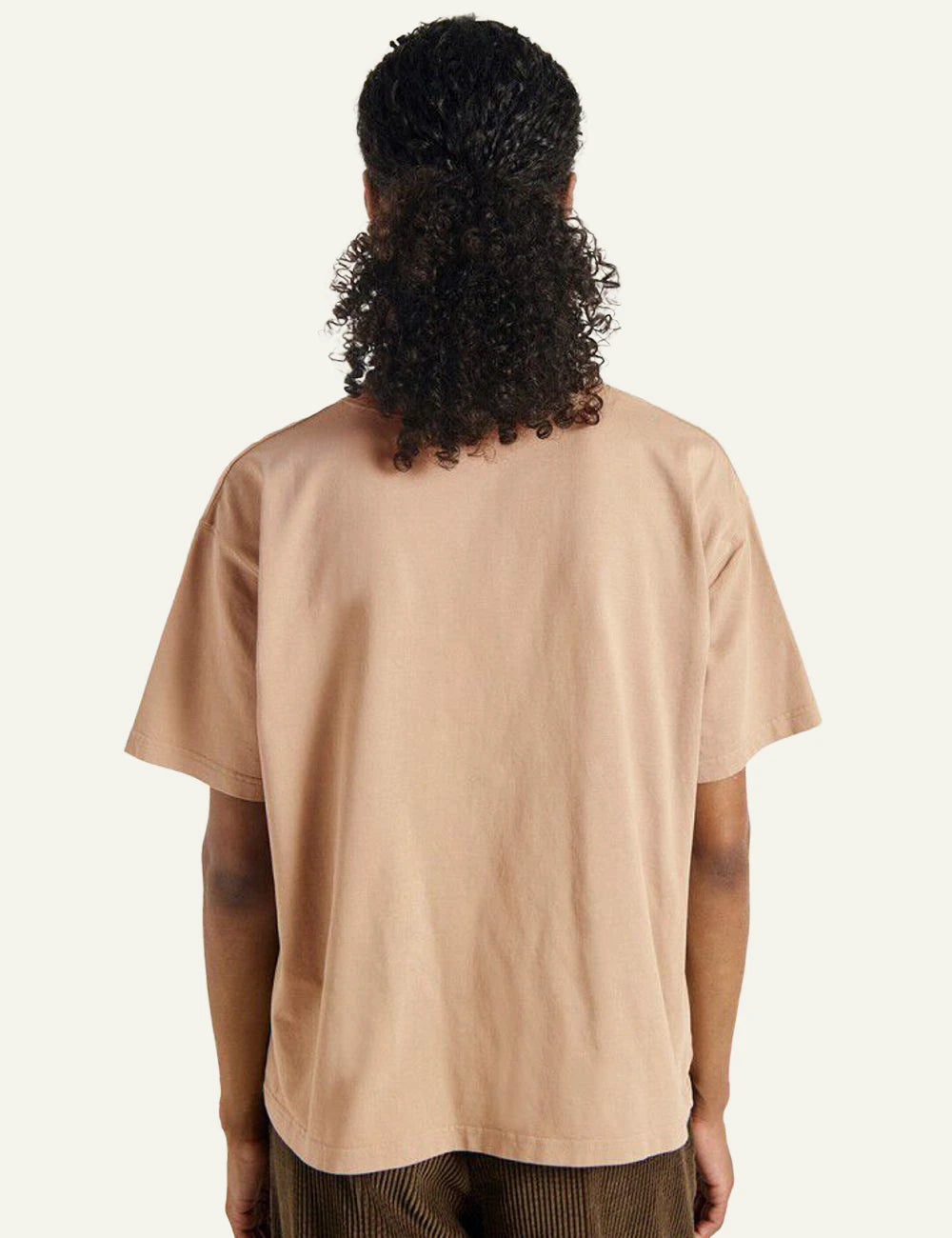 american vintage t-shirt beige crew neck short sleeve back view
