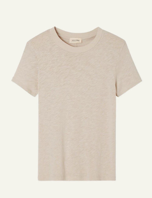 American Vintage t-shirt beige short sleeve front flat view