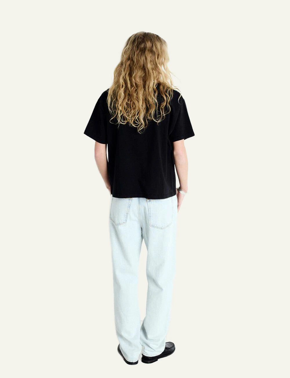 american vintage t-shirt black crew neck short sleeve back view