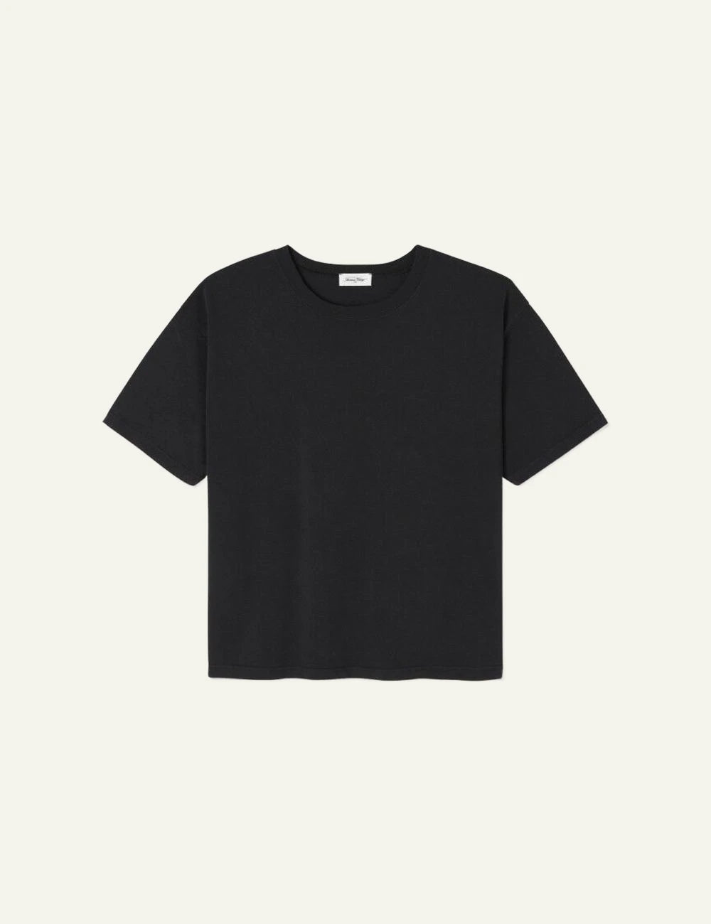 american vintage t-shirt black crew neck short sleeve front flat view