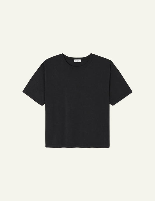 american vintage t-shirt black crew neck short sleeve front flat view