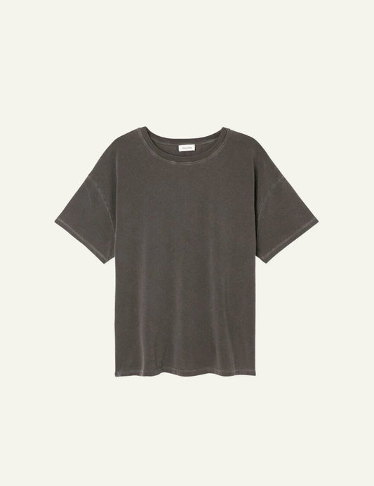 american vintage t-shirt dark brown short sleeve relaxed fit front flat view