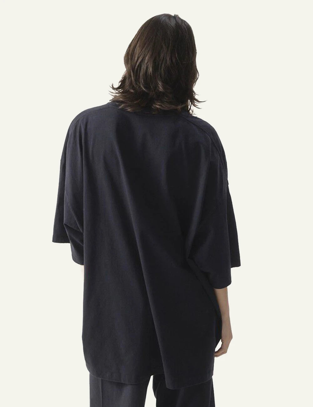 American Vintage t-shirt white logo chest back view