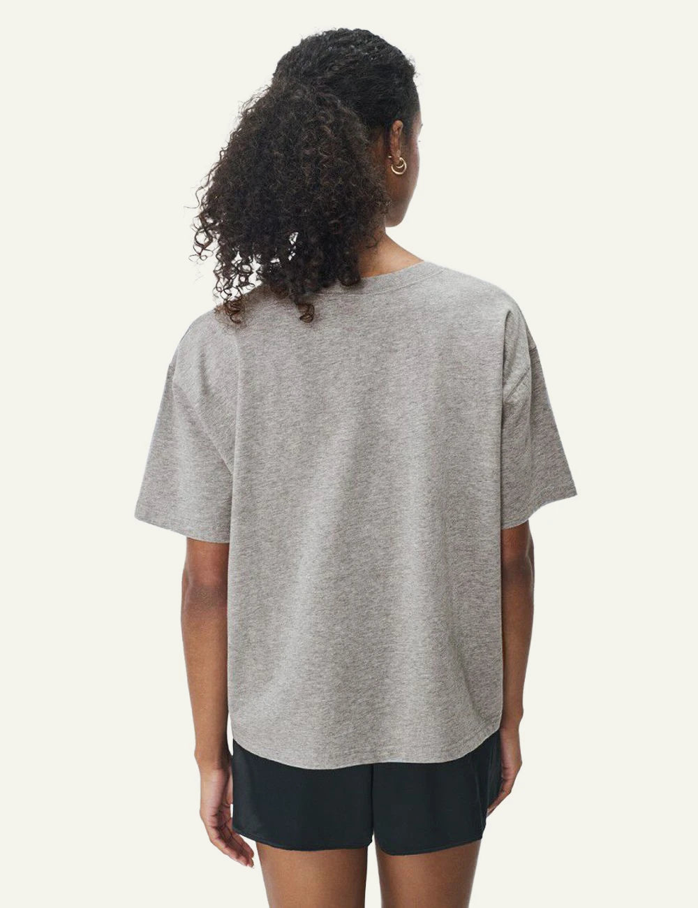 american vintage t-shirt grey crew neck short sleeve back view