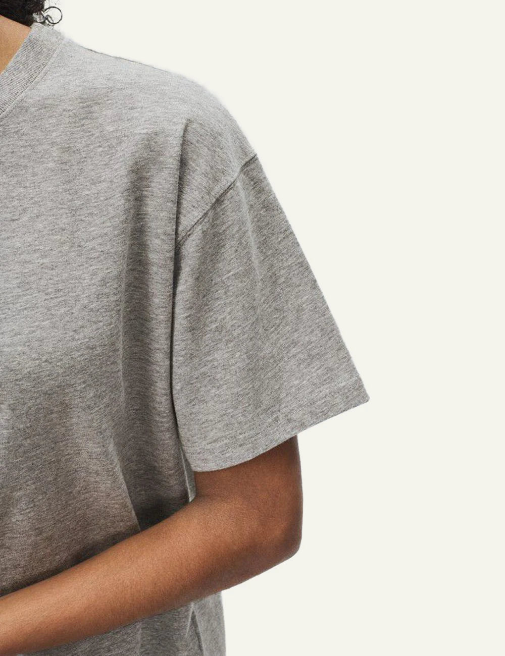 american vintage t-shirt grey crew neck short sleeve front detail view