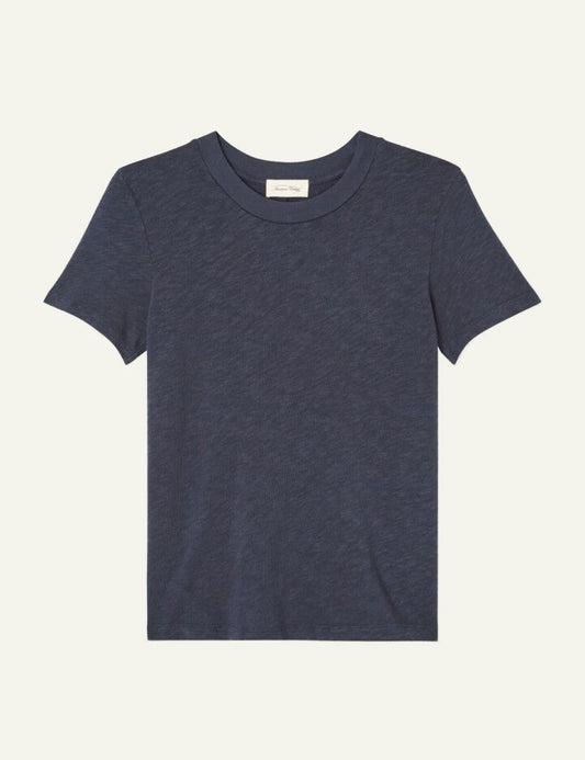 American Vintage t-shirt navy short sleeve front flat view