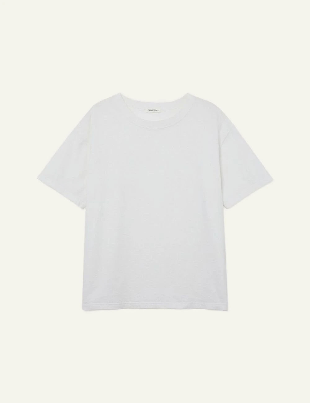 american vintage t-shirt white crew neck short sleeve front flat view