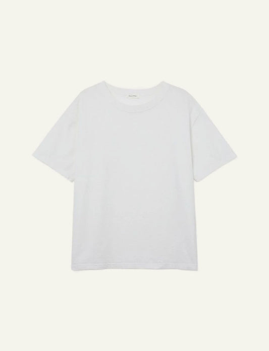 american vintage t-shirt white crew neck short sleeve front flat view