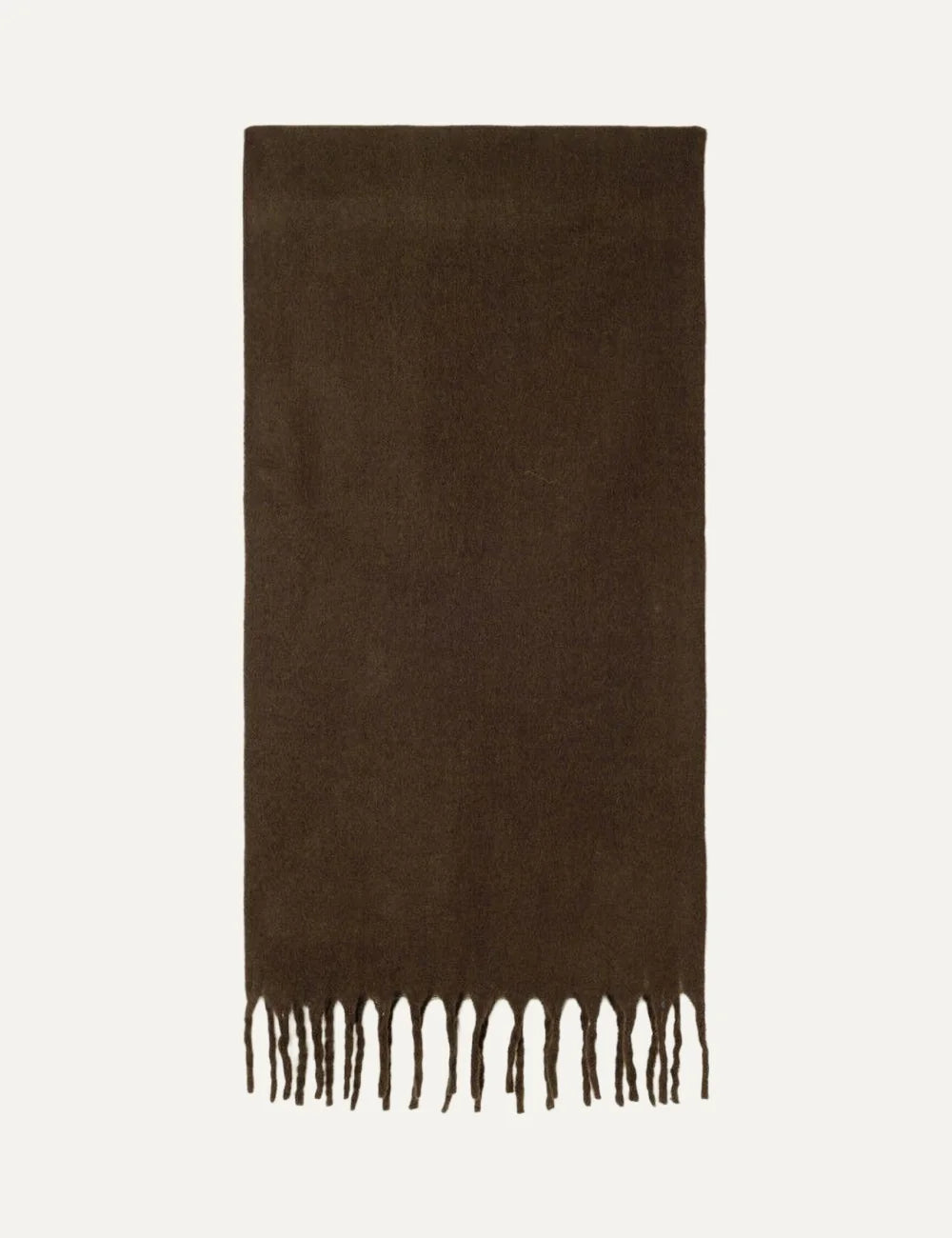 American Vintage unisex dark brown soft fringed scarf