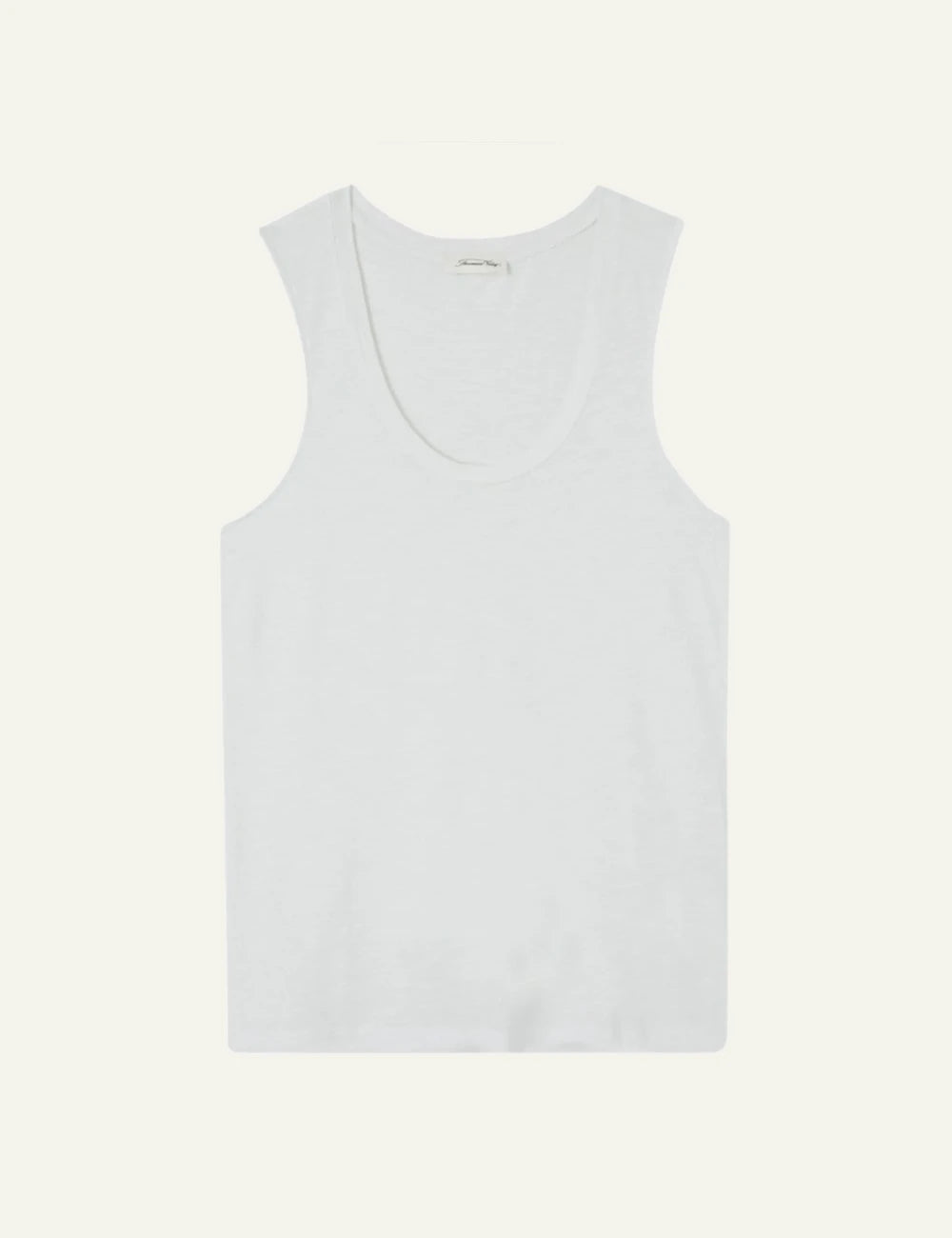 american vintage white tank top scoop neck sleeveless front