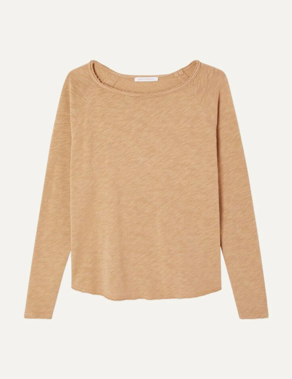 American Vintage women's beige cotton long sleeve t-shirt