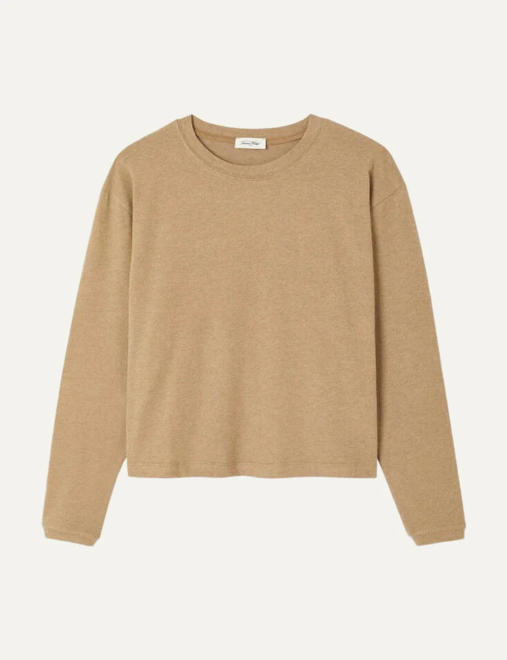 American Vintage women's beige peach skin long sleeve top