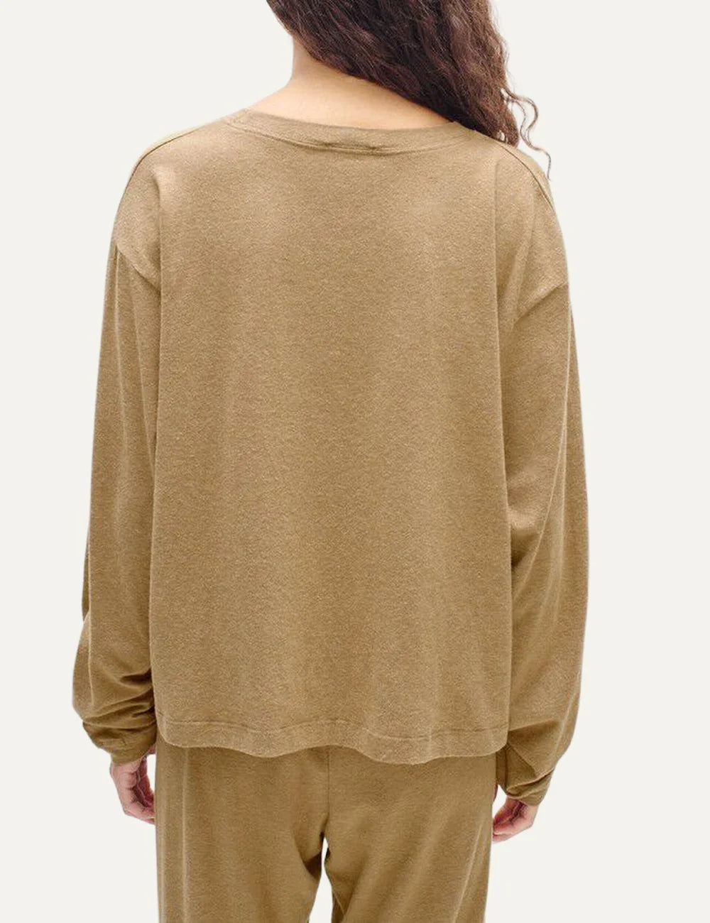 American Vintage women's beige peach skin long sleeve top back