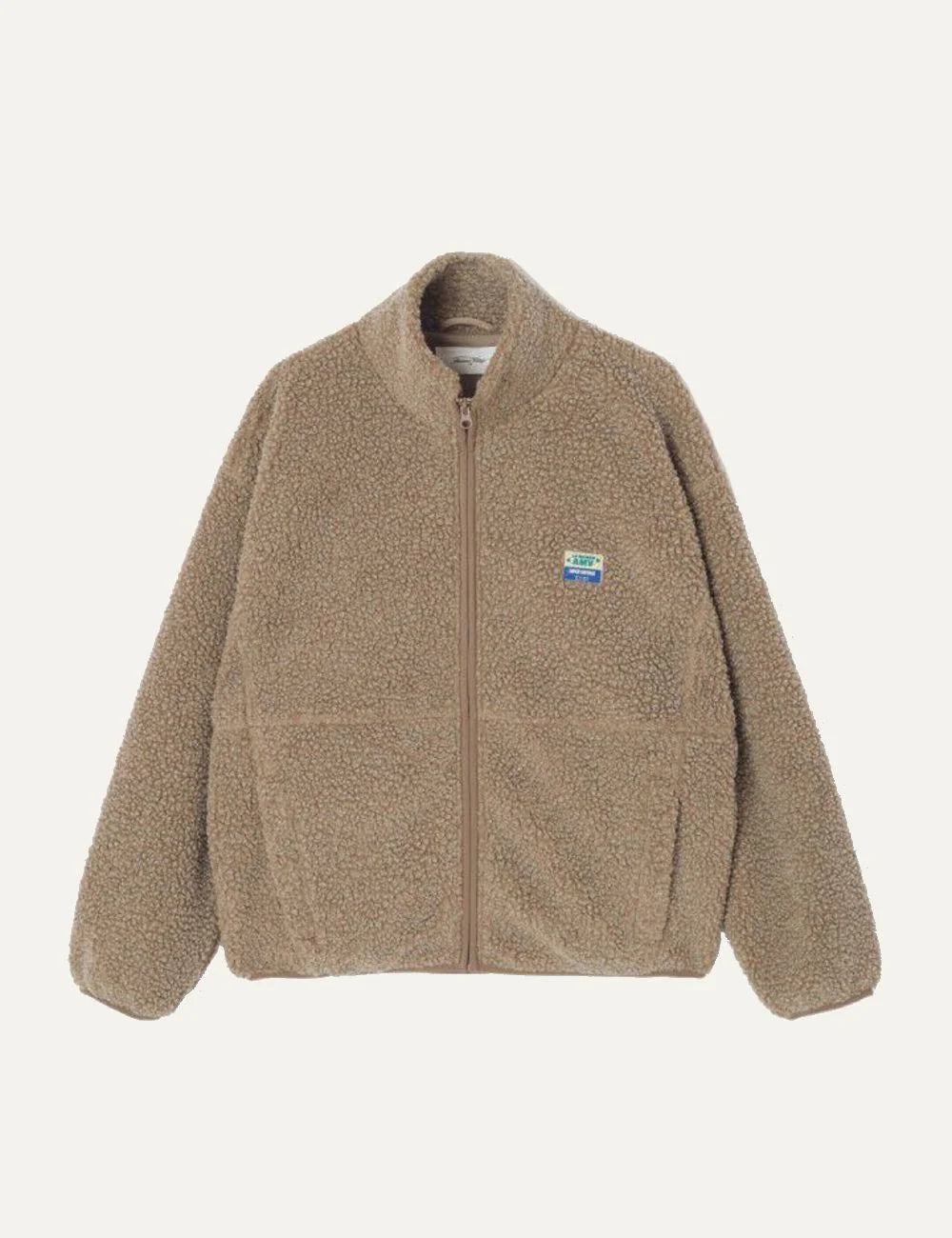 American Vintage women's beige shearling-effect zip jacket