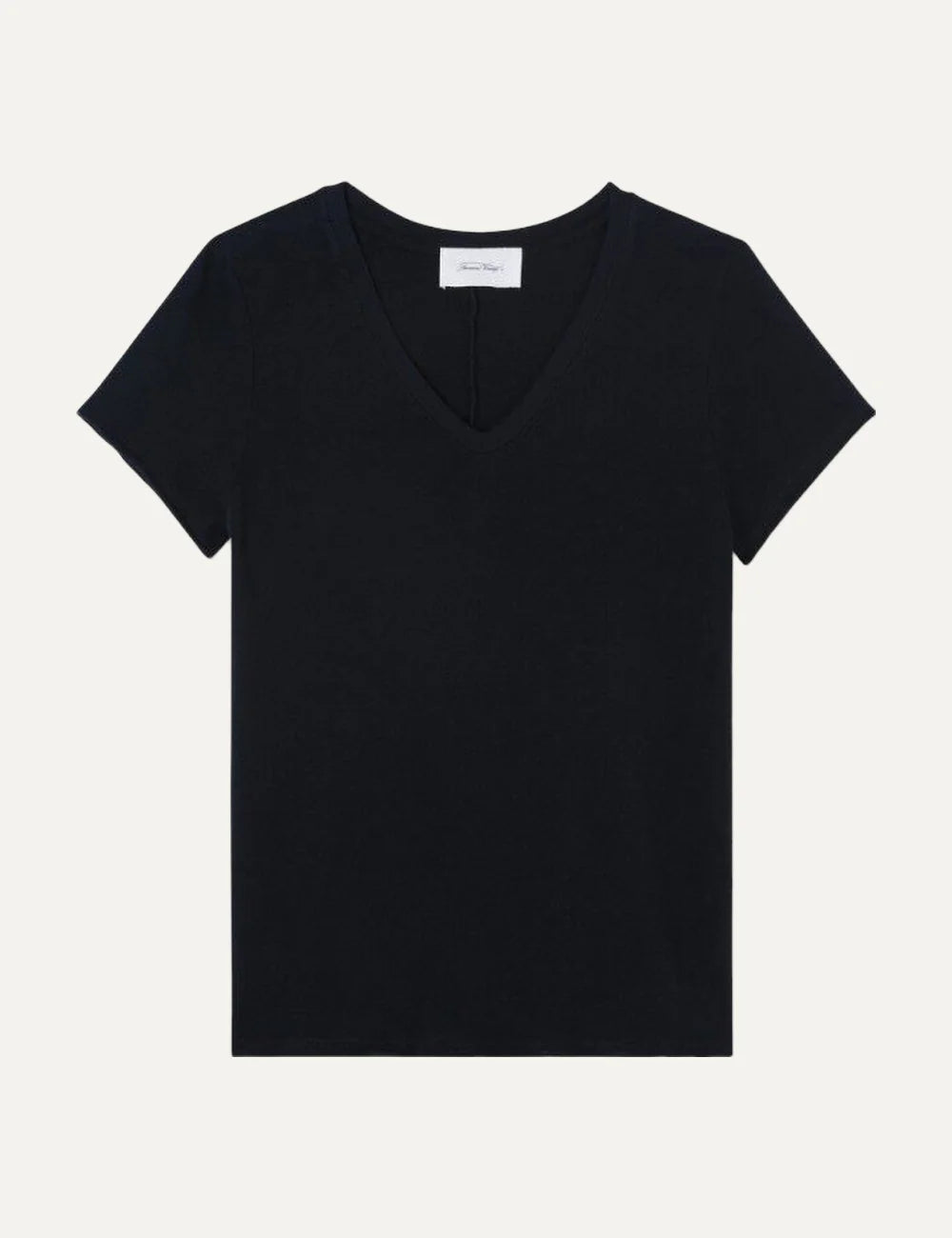 American Vintage women's black cotton V-neck t-shirt