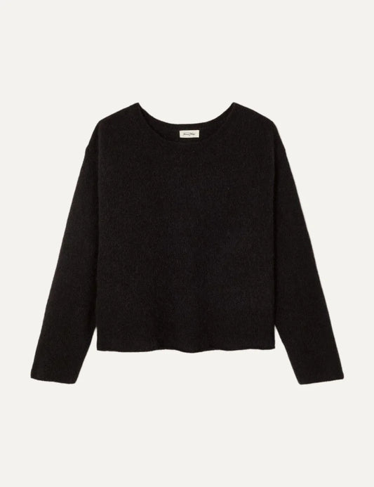 American Vintage women's black fluffy knit boxy jumper