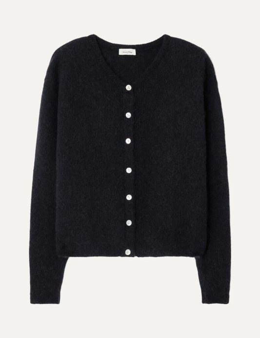 American Vintage women's black fluffy knit cardigan