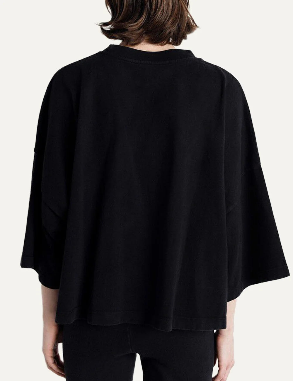 American Vintage women's black loose fit cotton short sleeve top back
