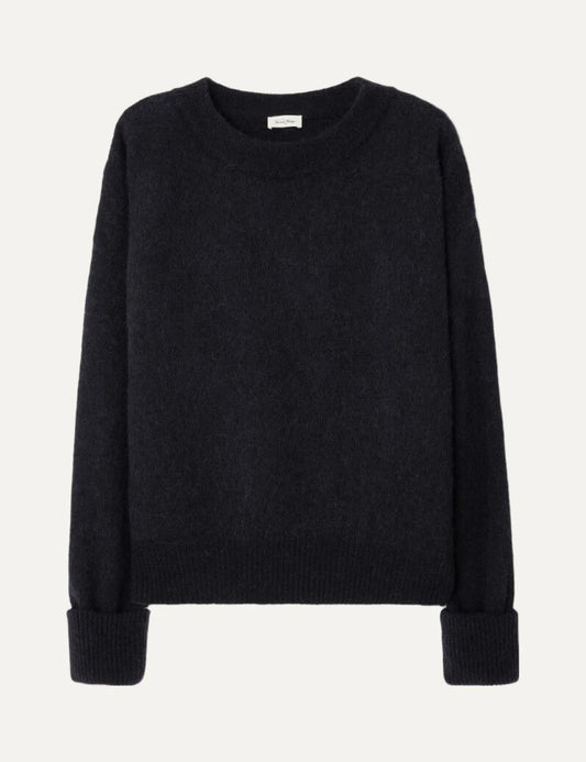 American Vintage women's black wool alpaca fluffy knit jumper