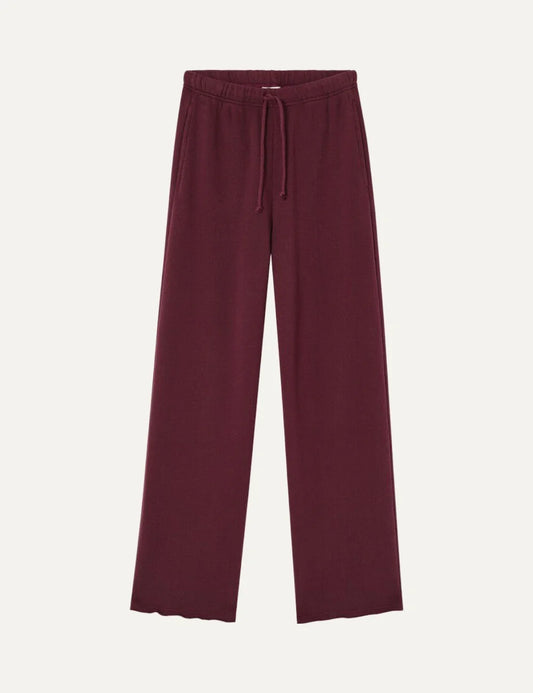 American Vintage women's burgundy loose fit cotton joggers