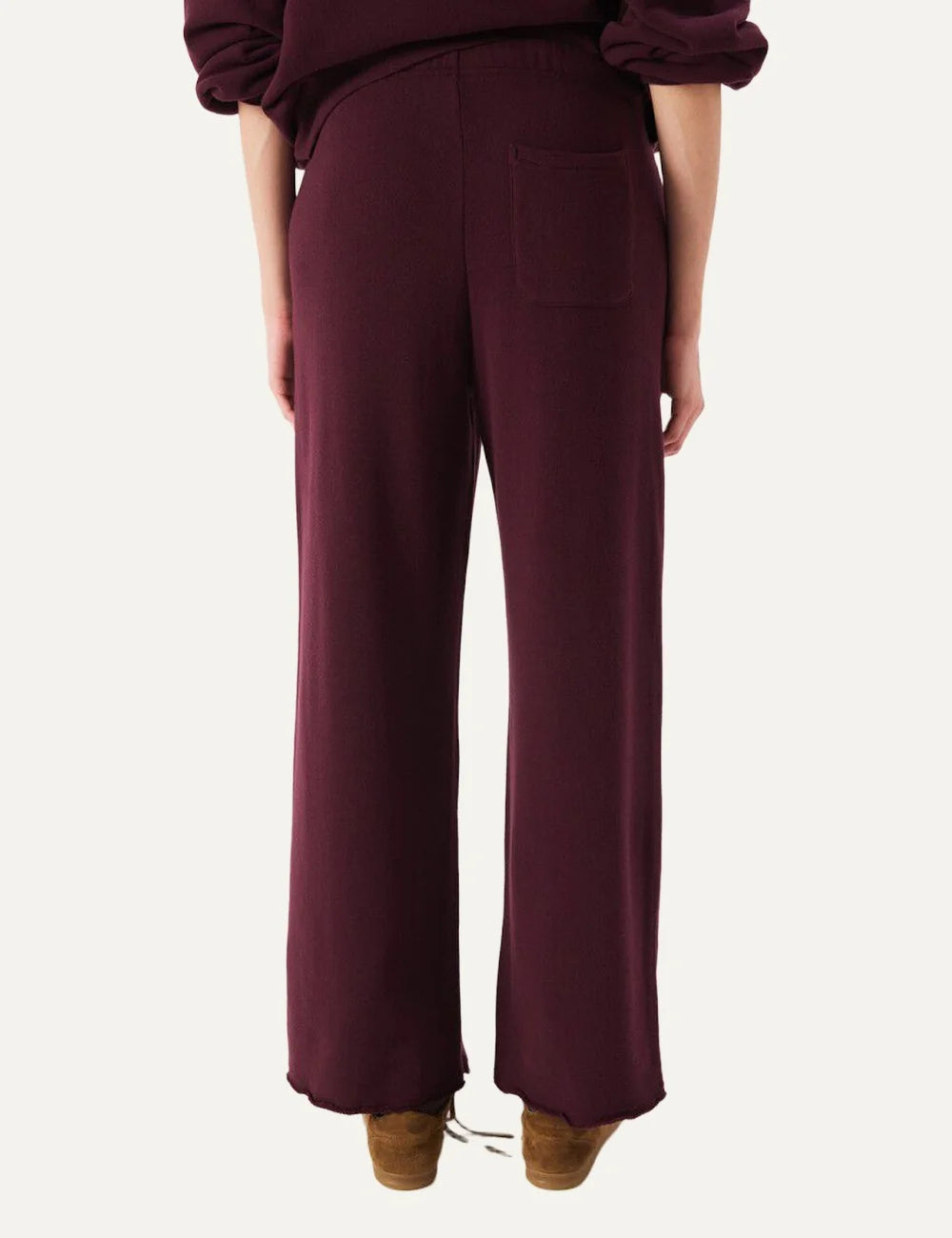 American Vintage women's burgundy loose fit cotton joggers back