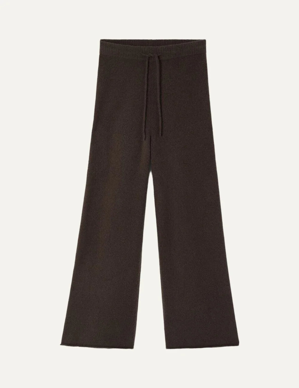 American Vintage women's dark brown knit wide leg pants with drawstring waist