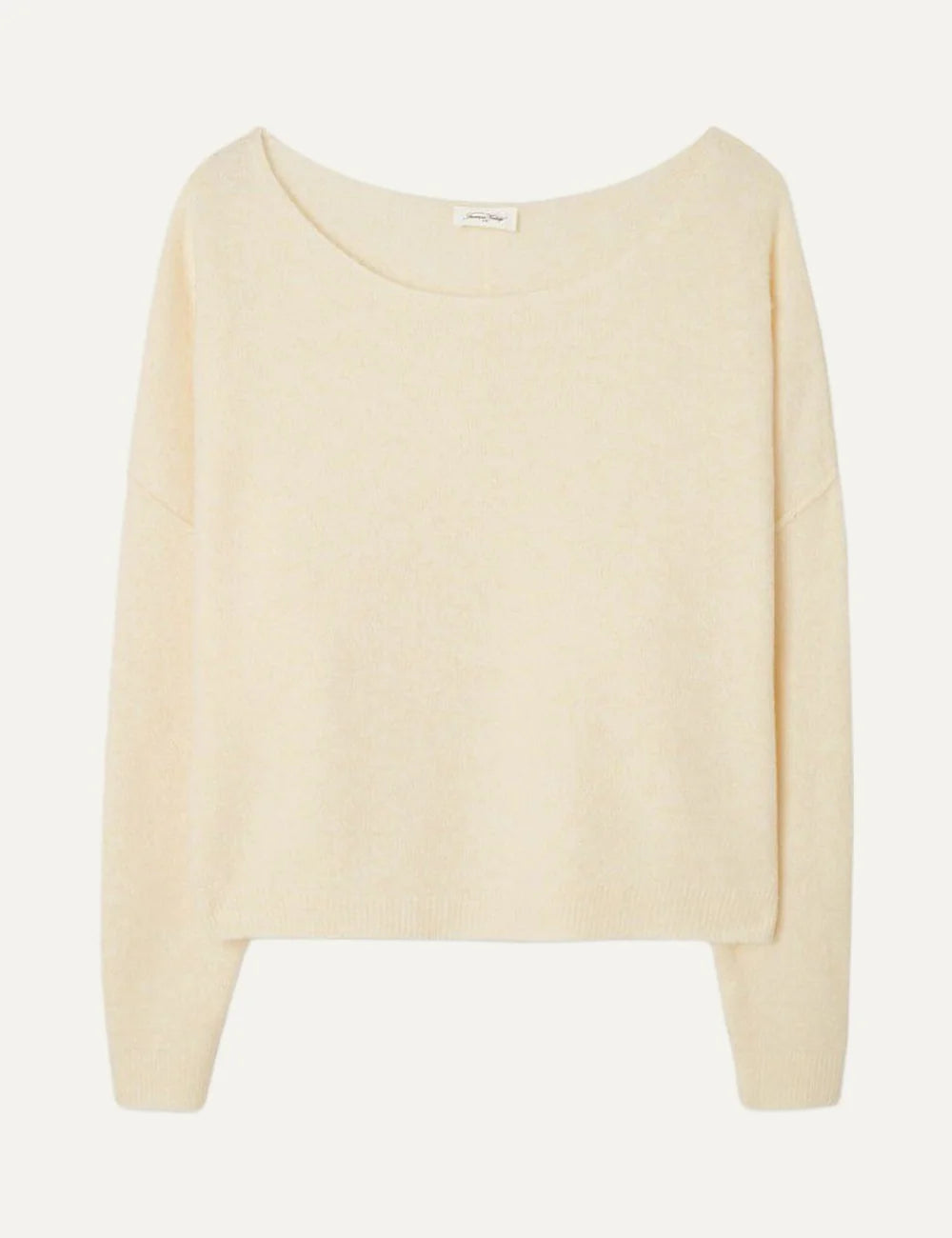 American Vintage women's ecru knit sweater with boat neck