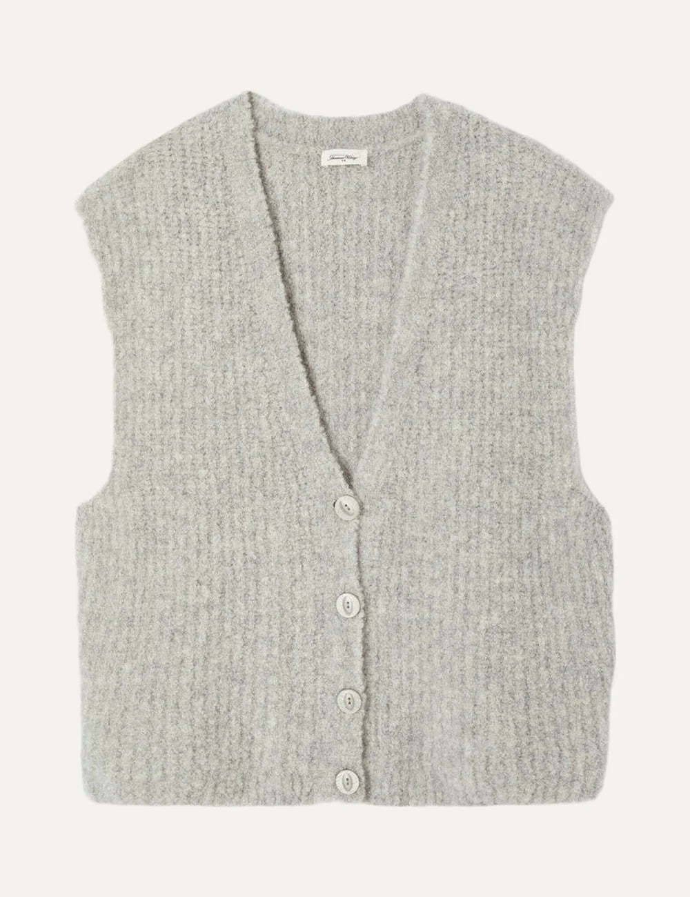 American Vintage women's grey melange bouclé sleeveless cardigan