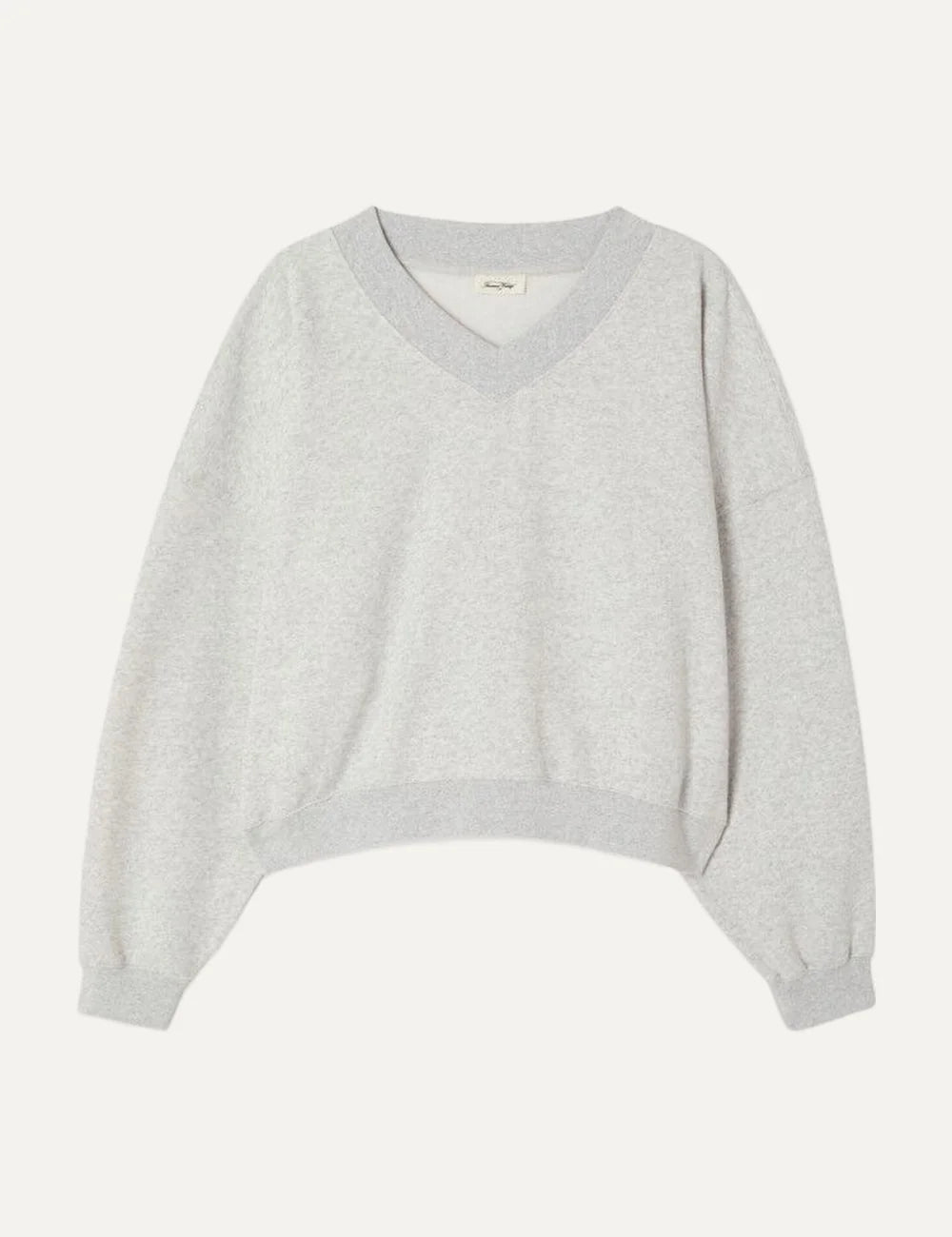 American Vintage women's grey melange V-neck sweatshirt