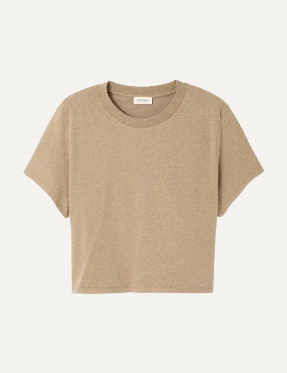 American Vintage women's heather beige short sleeve T-shirt with soft peach-skin finish