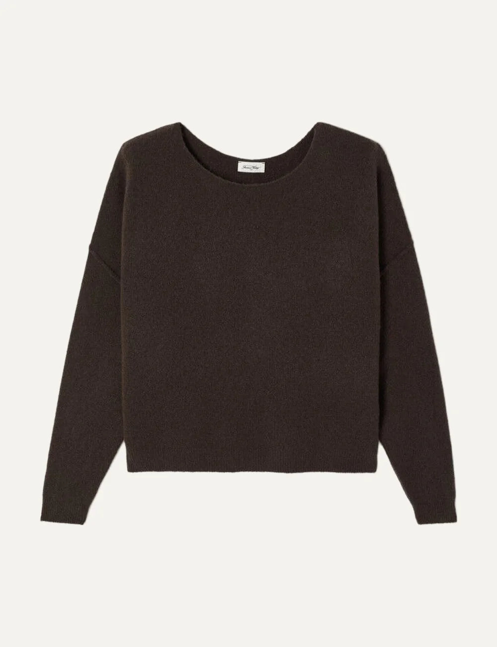 &nbsp;American Vintage women's heather brown fluffy knit sweater with boat neck