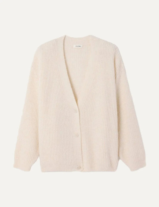 American Vintage women's pearl melange wool alpaca knit cardigan