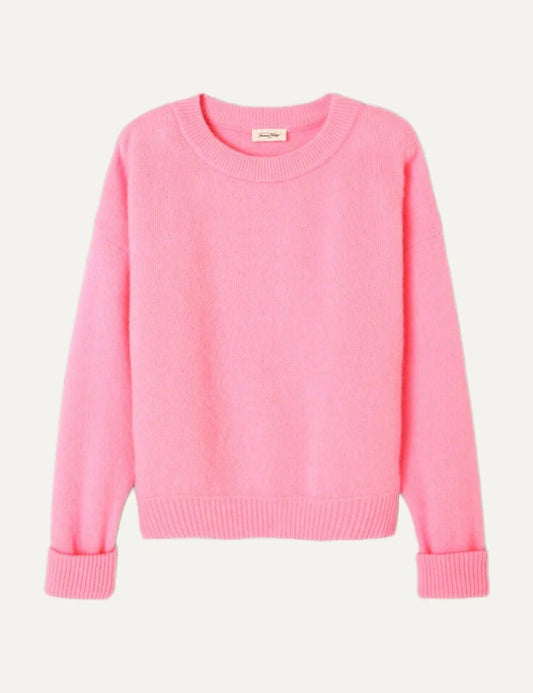 American Vintage women's pink wool alpaca fluffy knit jumper