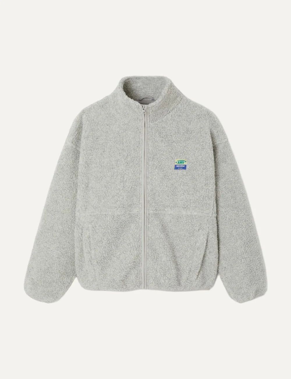 American Vintage women's polar melange recycled fleece jacket with high collar