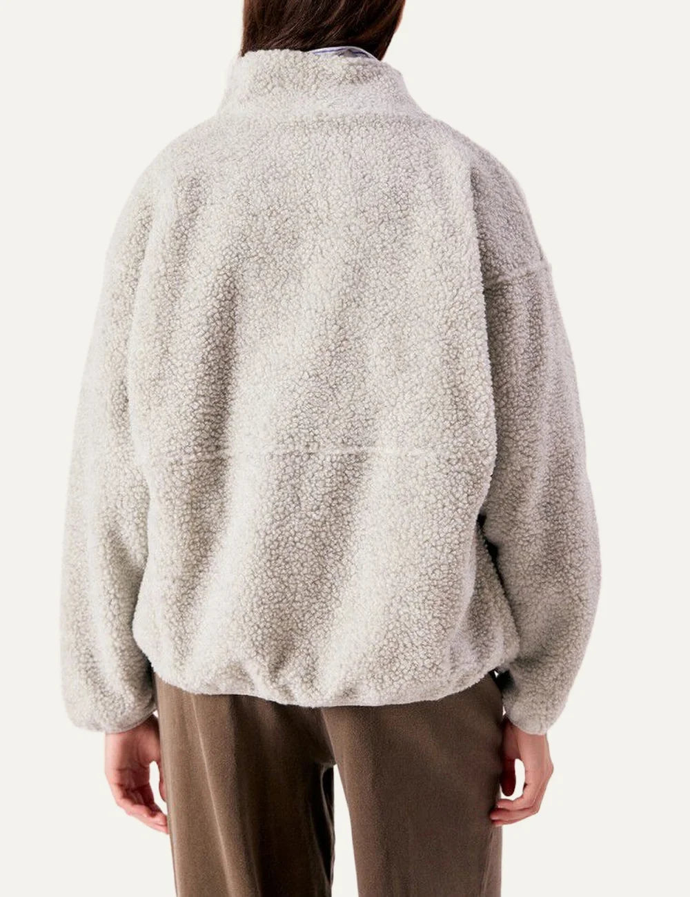 American Vintage women's polar melange recycled fleece jacket with high collar back