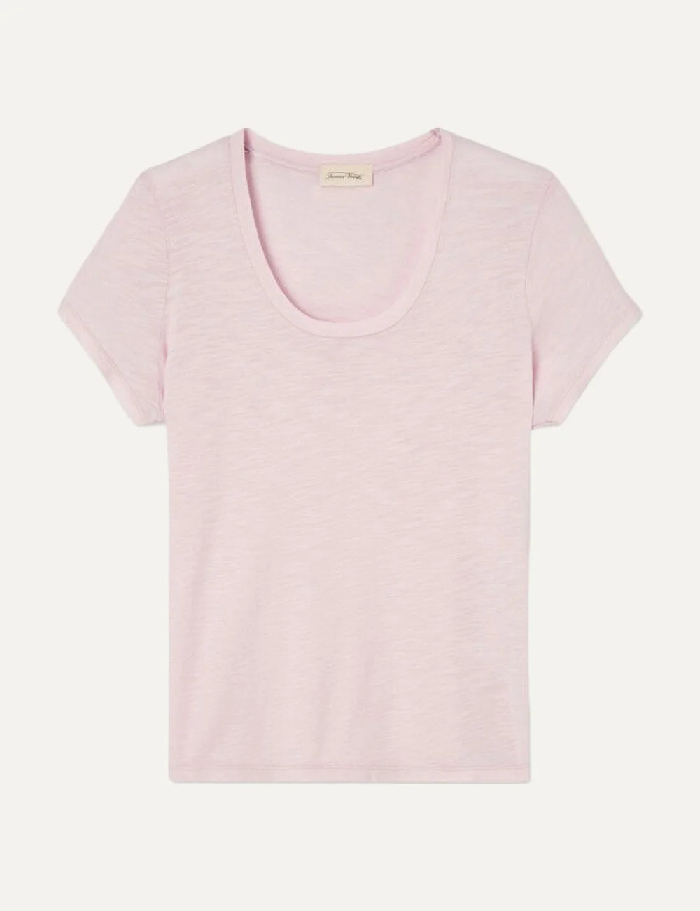 American Vintage women's vintage light pink cotton blend short sleeve U-neck T-shirt